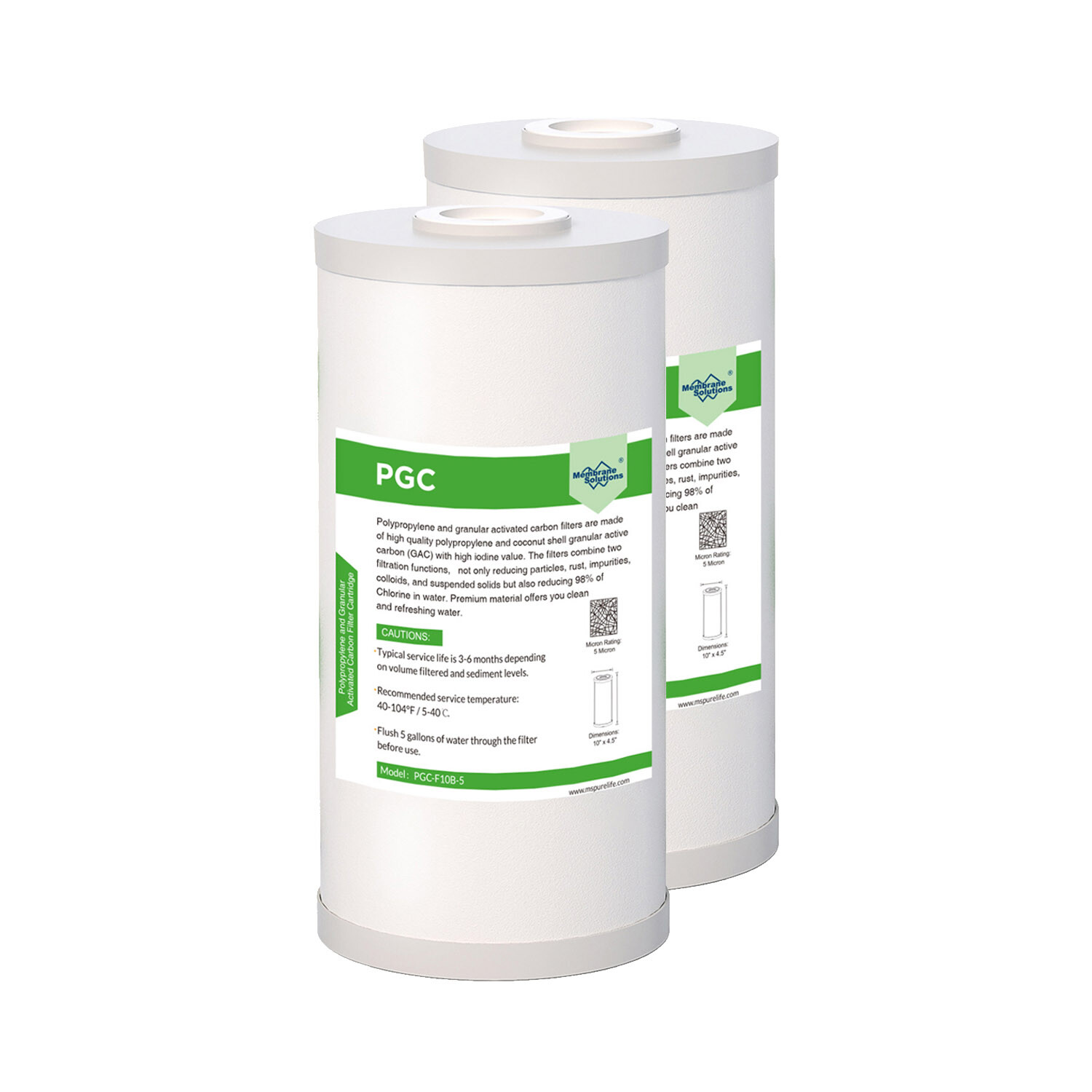 2Pack 5μm 10"X4.5" Sediment Water Filter Carbon Replacement for Big Blue GXWH35F gallery