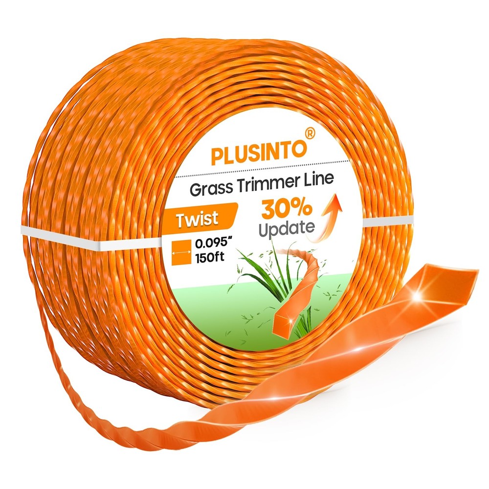 PLUSINTO String Trimmer Line .095", 150 Feet Weed Eater String, Twisted Trimm...