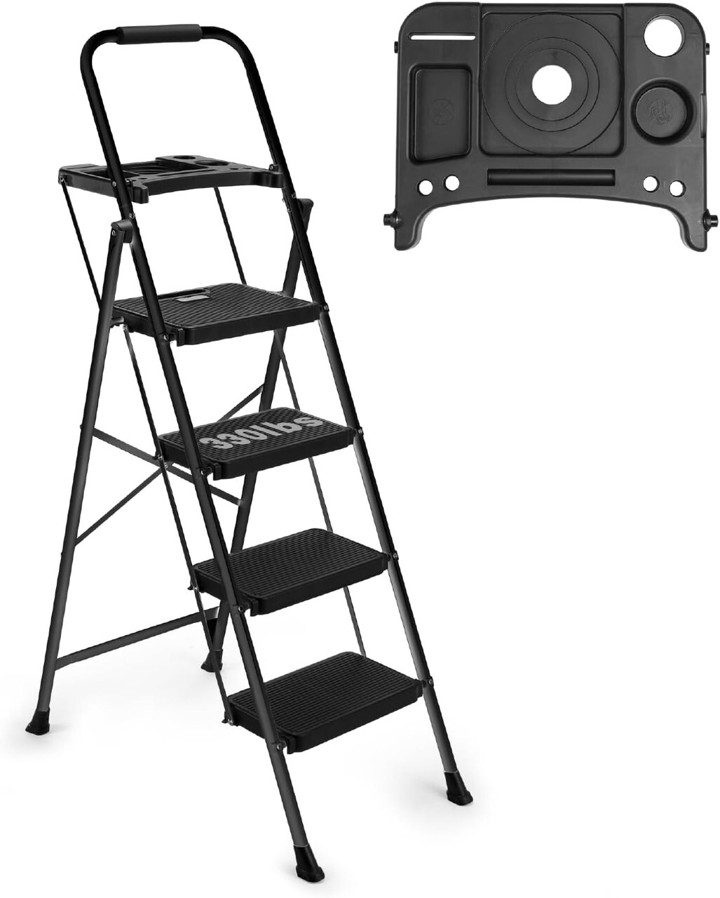 4 Step Folding Ladder with Tool Platform Non-Slip gallery