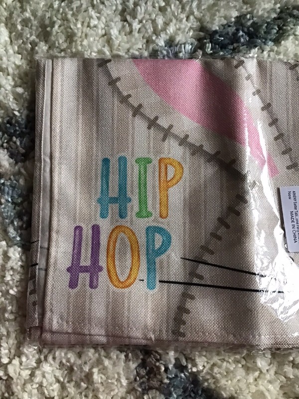 ARKENY Easter Table Runner 13x60 Inches, Bunny Rabbit Hip Hop SpringSummer Decor gallery