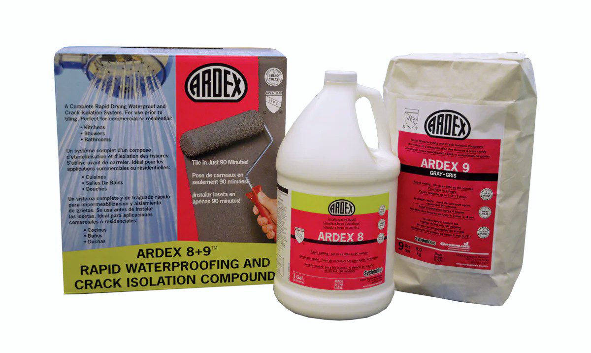 ARDEX 8+9 Gray - Rapid Waterproofing Crack Isolation Compound Kit, 1 Gal + 9Lbs gallery