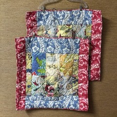 Pottery Barn Euro Sham Quilted Patchwork Multicolor Multi-Pattern Tropical Print