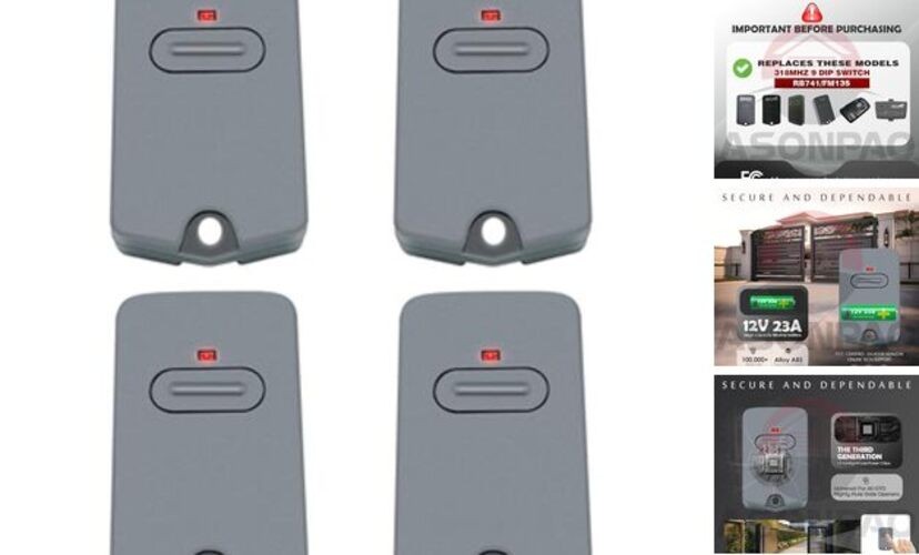 4 for Mighty Mule GTO Gate Opener Remote FM135 MMT103 RB741【3 Year Light Gray gallery