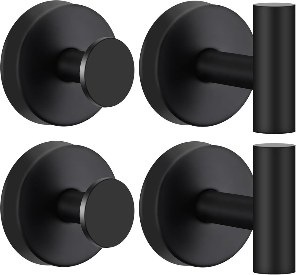 4 Pack Suction Cup Hooks for Shower - Stainless Steel Towel Hooks for Bathroom,