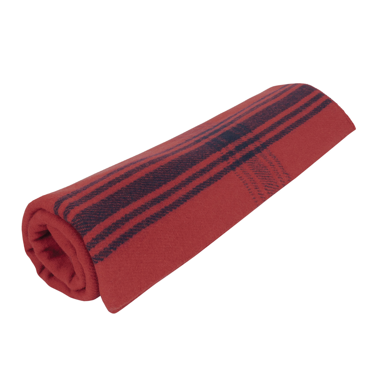 Red with Navy Blue Striped Outdoor Wool Blend Blanket - Camping Throw Blanket gallery