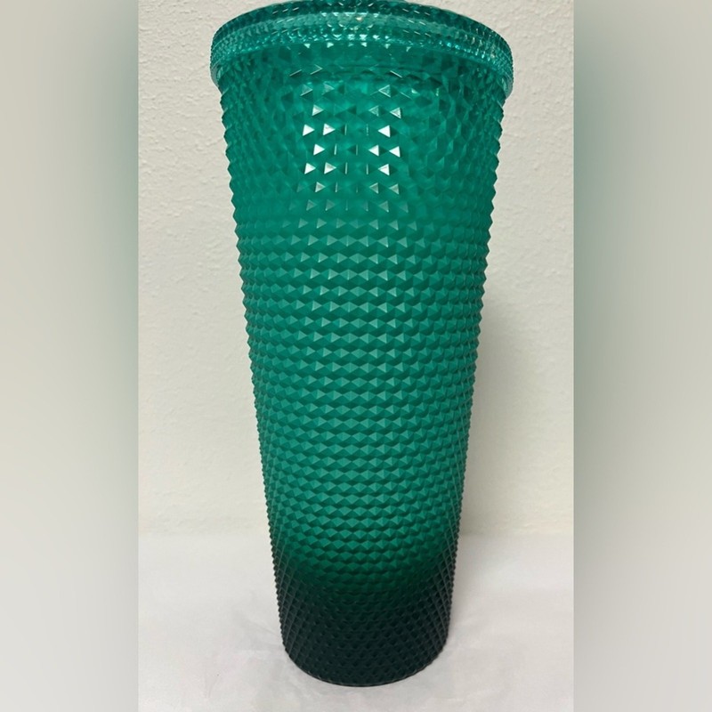 Starbucks Green Gradient Studded Acrylic Tumbler Fall Winter Holiday 2022 24oz gallery