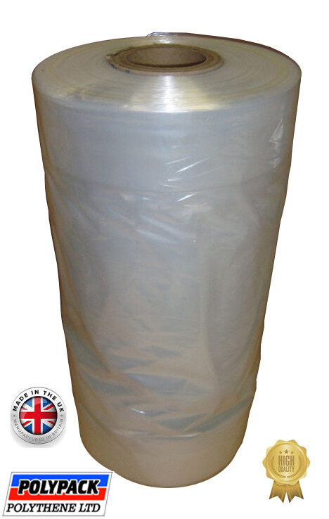 POLYTHENE GARMENT COVERS ROLL, 36" DROP, 100G, 10KG, APPROX 325 BAGS, UK MADE gallery
