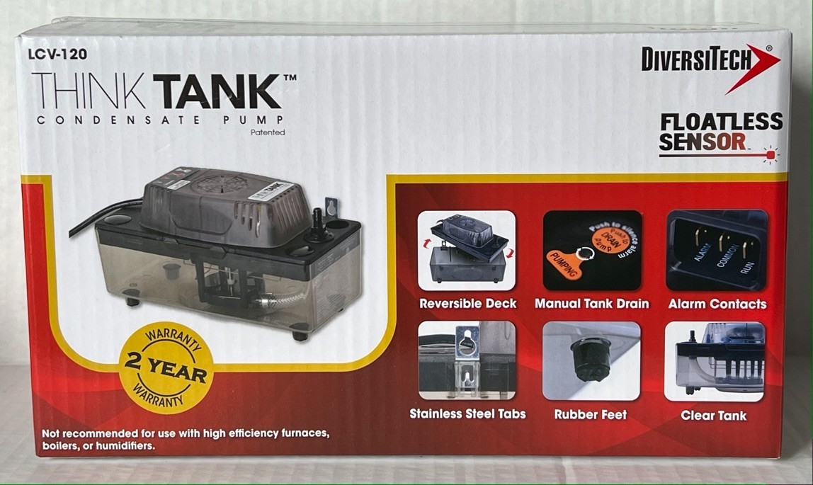 DiversiTech - LCV-120 - THINK TANK Condensate Pump - Floatless Sensor - NEW gallery