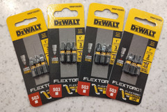 12 DEWALT #3 SQUARE DRILL BIT / Impact Ready / 1 INCH LONG – 4 PACKS of 3 EACH
