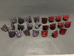 24 Transformers Plastic Rings Hasbro Cake Topper VHTF RED & PURPLE CHROME