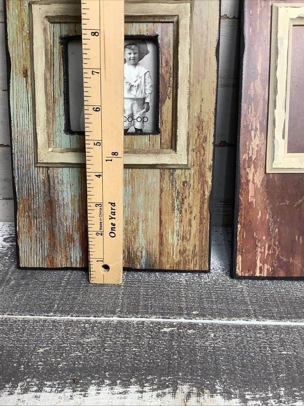 Creative Co Op Distressed Barn Heritage Faux Wood Picture Frames 3"x5" Photo gallery