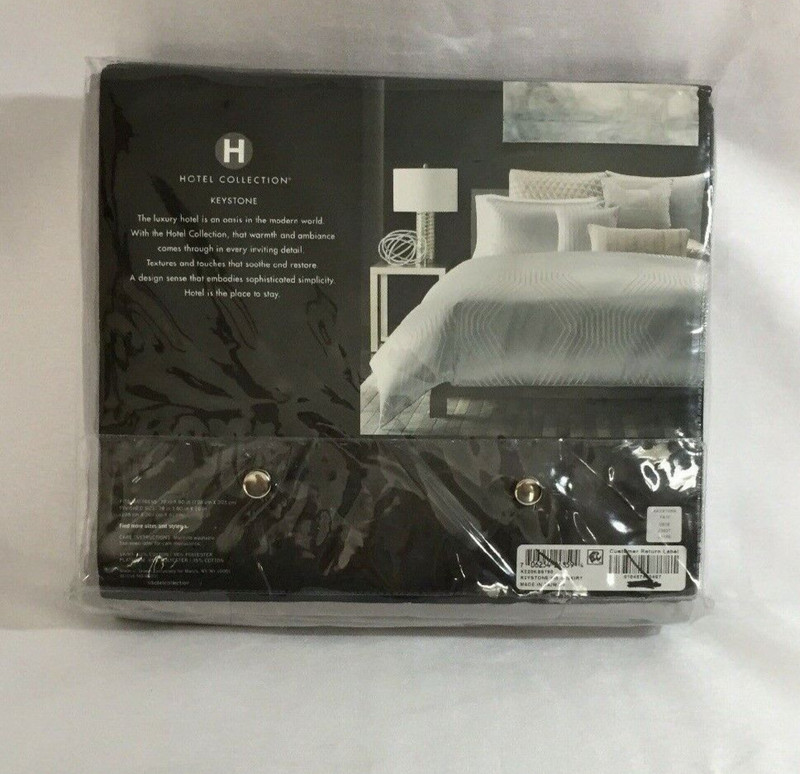 Hotel Collection Keystone Solid Silver Gray KING Bedskirt 16" $150 gallery