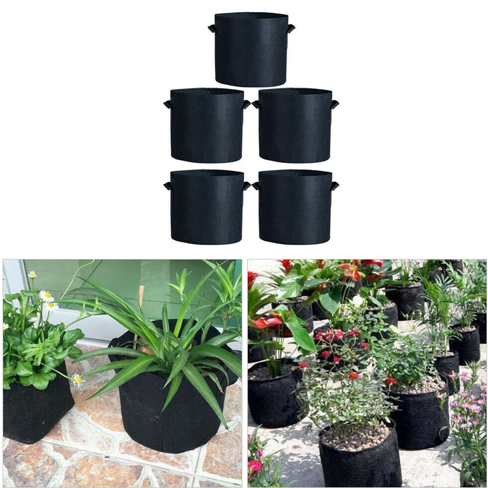 5PCS Plants Grow Bags Vegetable Fruit Flower Growing Bags 1/2/3/5/7/10/15 Gallon gallery