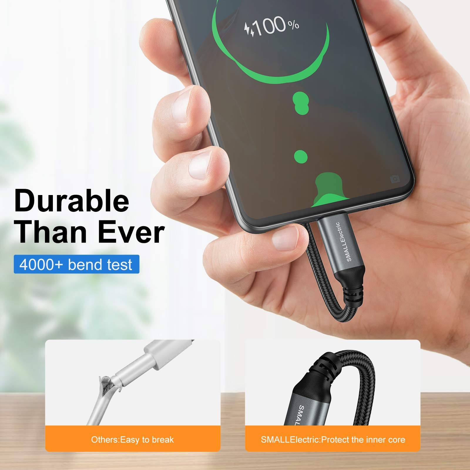 USB Type-C to A Cable 5pack 6ft Braided Fast Charging 3A Quick Charger Cord, 6 F gallery