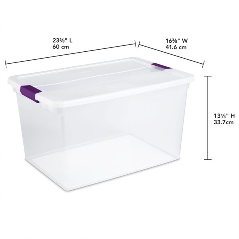 Sterilite 66 Quart Clear Plastic Latching Handle Storage Container Tote, 6 Pack gallery