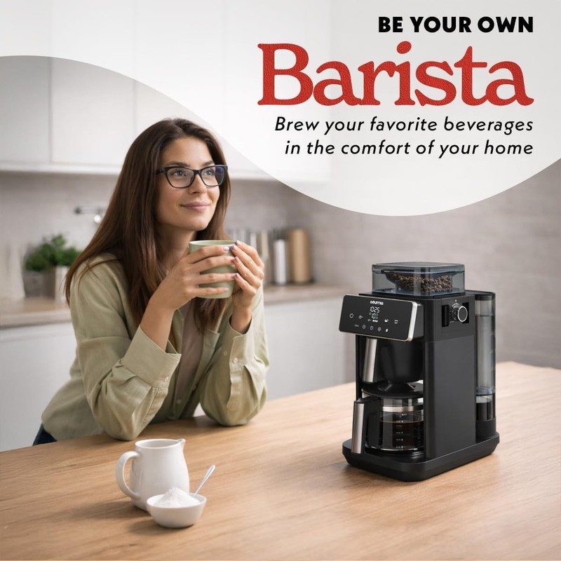 Gourmia 10 Cup Grind & Brew Programmable Coffee Maker Burr Grinder Digital Black gallery