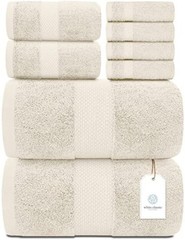 Towel Set Ivory – Soft Cotton 2/Bath / 2Hand 4/Wash 8 Piece Luxury