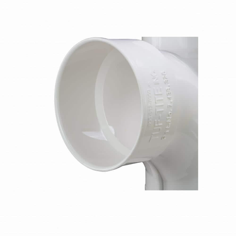 Septic Tank Tee Baffle 4 in Inlet Outlet Fits ABS PVC Pipe with SDR35 Bushing gallery