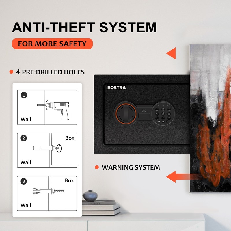 0.5 CuFt Fireproof Safe Box Rechargeable Digital Home Office Cash Jewelry Secure gallery