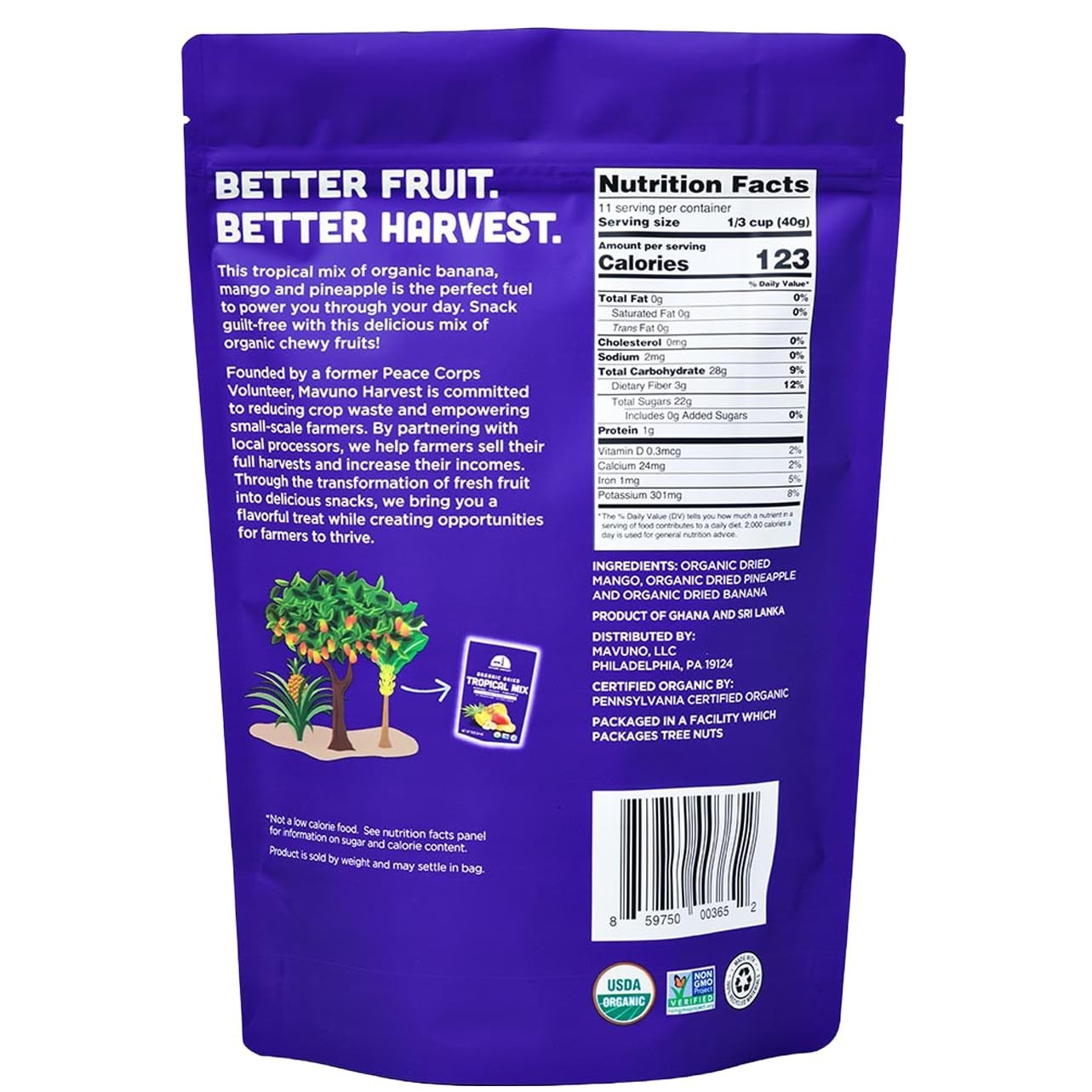 Tropical Mix Dried Fruit Snack | Unsweetened Organic Mixed Dried Fruit | Glut... gallery