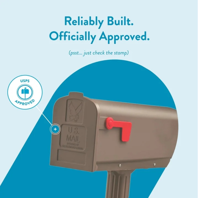 Architectural Mailboxes Newbury Plastic, Medium, Mailbox and Post Kit in Mocha gallery