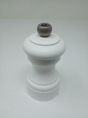 Peugeot Bistro White Matte Salt Mill Single 4″ with Cristaux De Sel Blanc