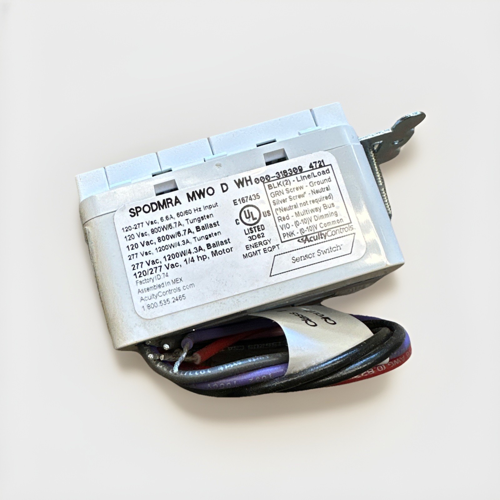 🔴Acuity controls SPODMRA D WH Occupancy Dimming Switch 120-277‼️No Back Plate gallery