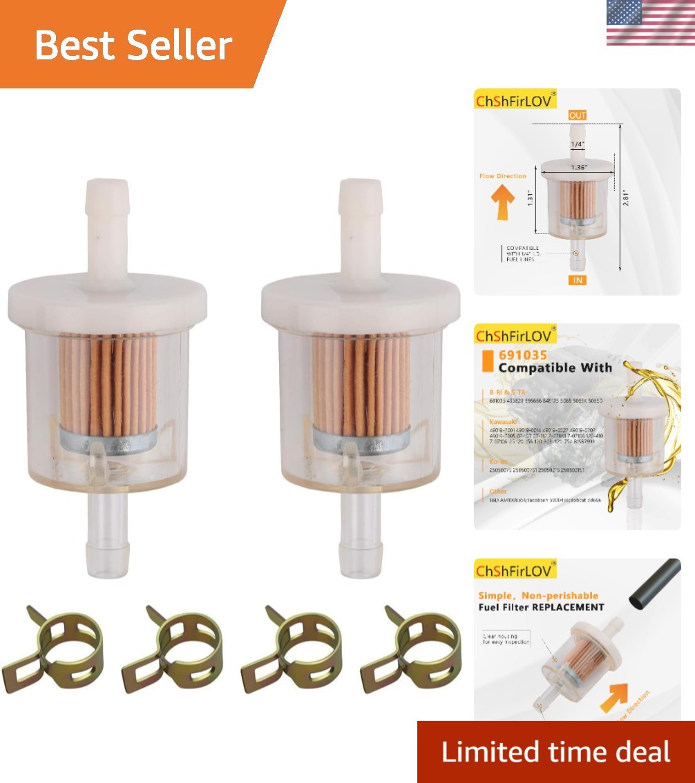 Clear 1/4" Lawn Mower Fuel Filter - Lightweight, Durable, & Vehicle Specific Fit gallery
