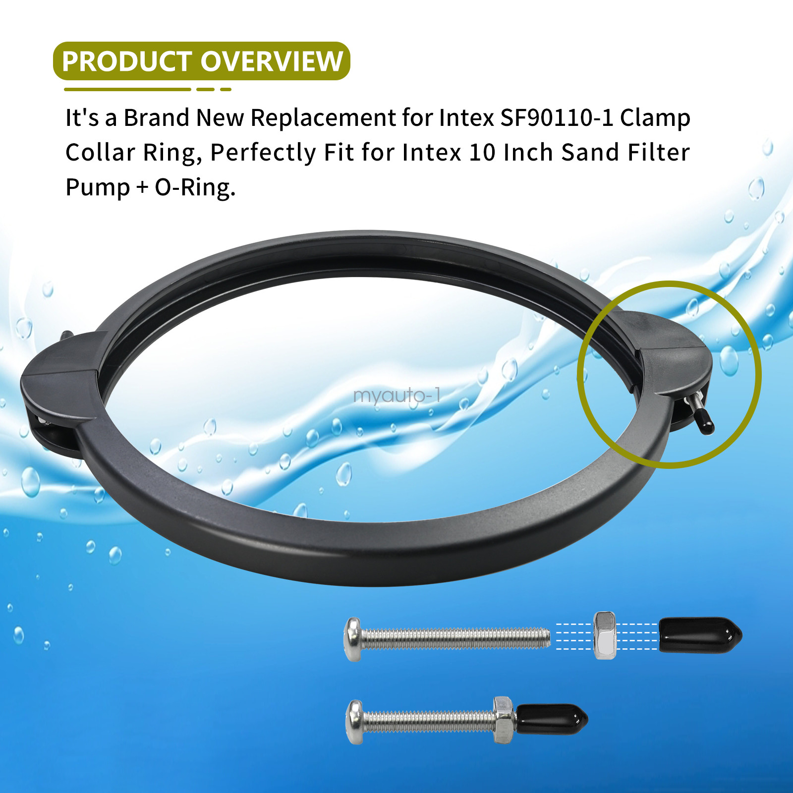 Fits Intex SF90110-1 Clamp Collar Ring, Fit for Intex 10 Inch Sand Filter Pump gallery