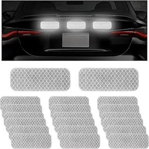 20 PCS Waterproof Reflective Warning Stickers for Cars, SUVs, Tr Color: Silver gallery