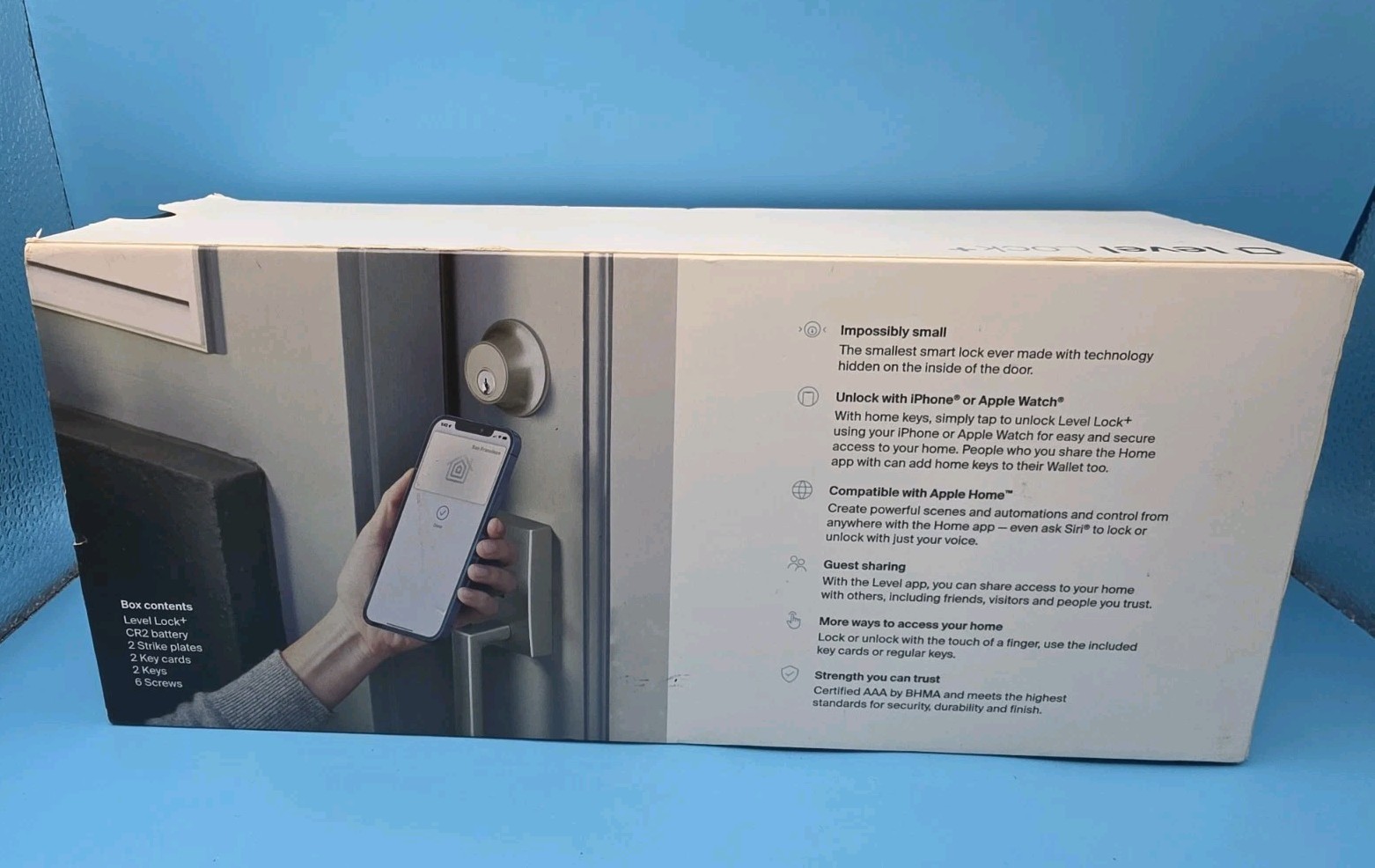 Level Lock+ Connect Wi-Fi Smart Lock Plus Apple Home Keys Satin Nickel Deadbolt gallery