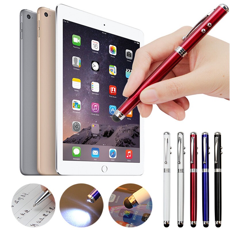 4-in-1 Capacitive Touch Screen Stylus Ballpoint Pen LED Flashlight iPad Pen gallery