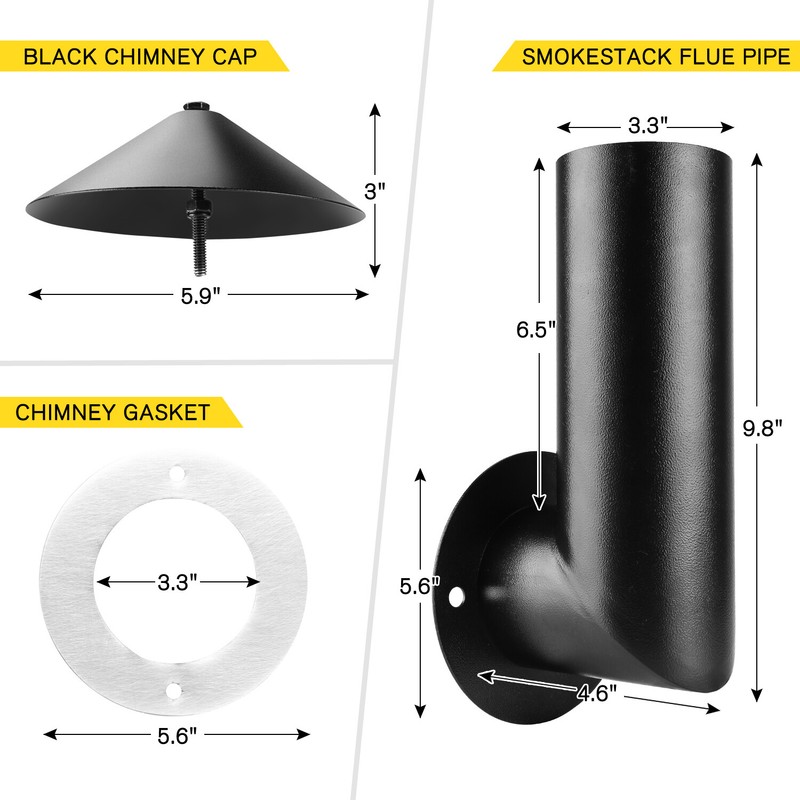 Pellet Grill Smoke Stack Replacement for Pit Boss, Traeger, Camp Chef, 1 Pack gallery