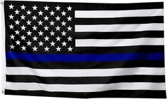 3x5FT Thin Blue Line Black And White American Flag Police Law Enforcement Defend