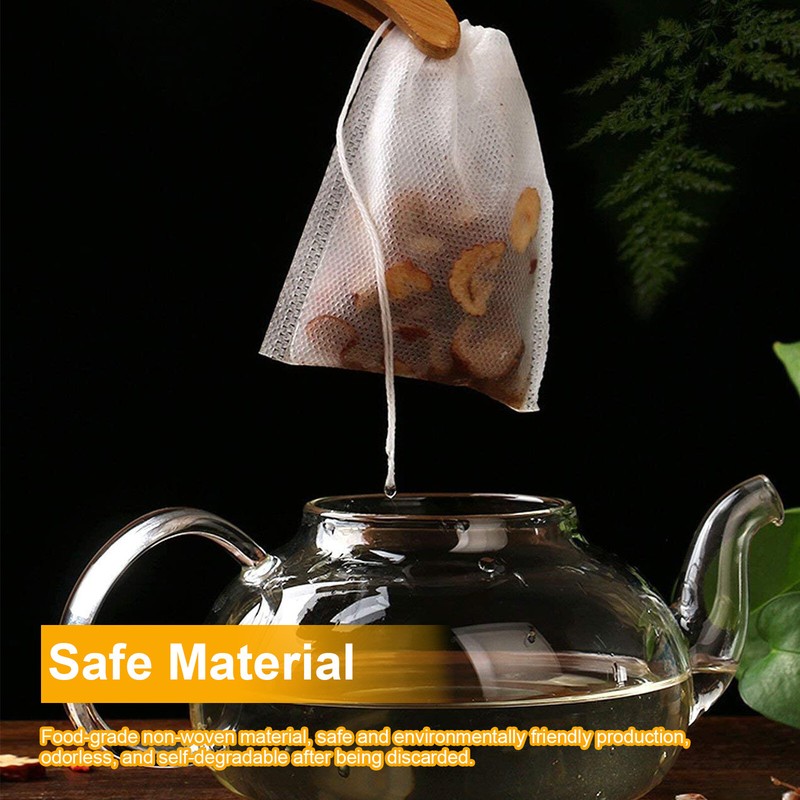 400Pcs Tea Bags Disposable Drawstring Flip Empty Teabags Herb Loose Teas Filters gallery