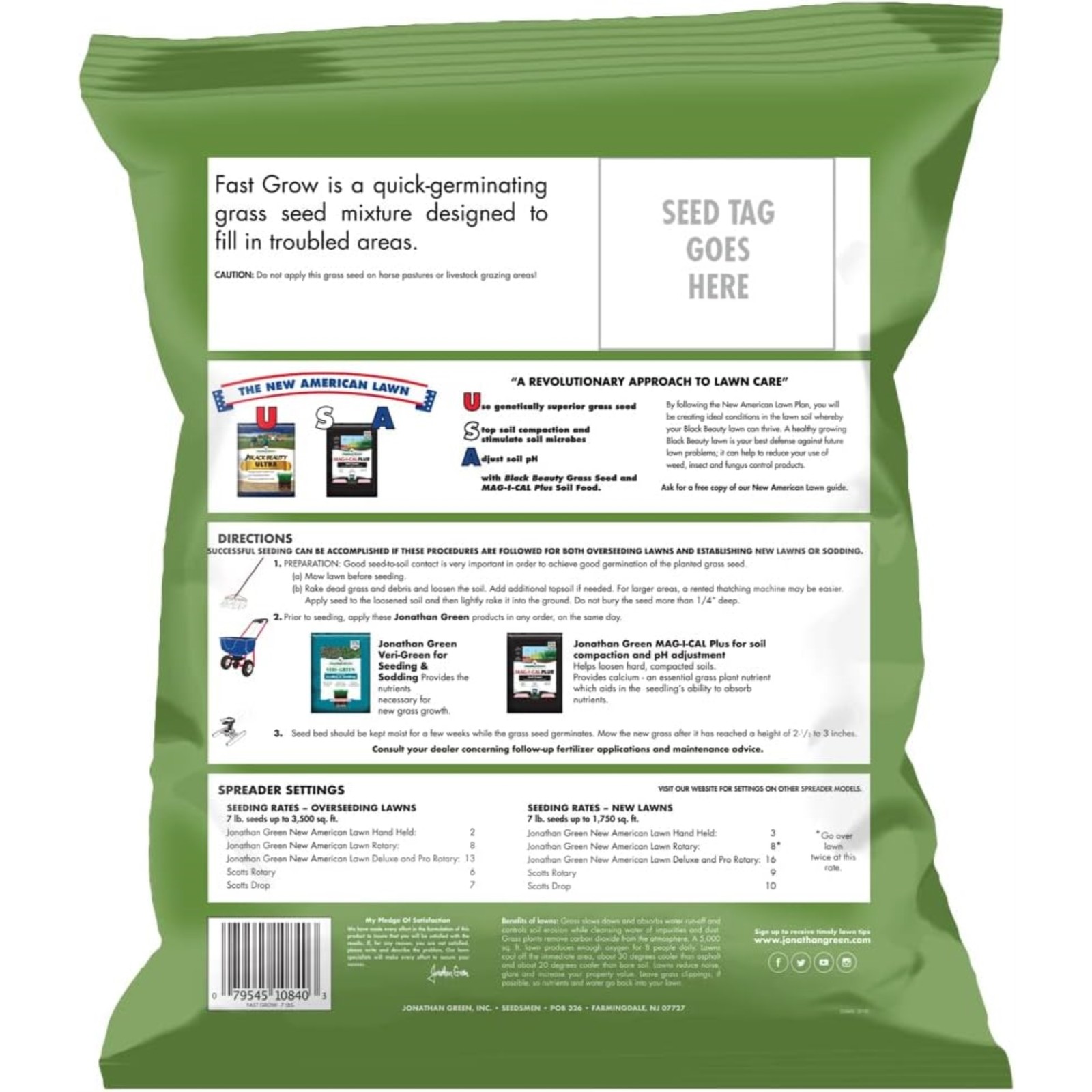 Jonathan Green (#10840) Fast Grow Grass Seed Mixture, 7lb bag gallery