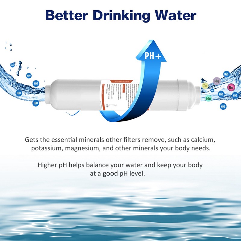 1-10 Pack Alkaline Water Filter pH+ Replacement 4-Layer 1/4" Quick Connect 10x2" gallery