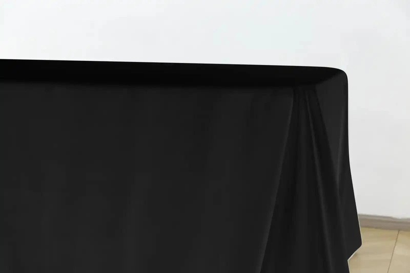 5-Pack Black Polyester Rectangle Tablecloth 190gsm 90″ x 156″ by Chivari gallery