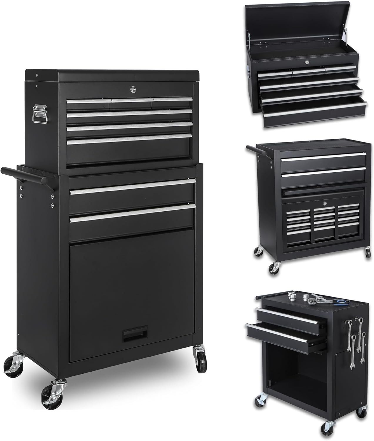 5/8 Drawers Tool Chest on Wheels, Rolling Tool Chest,Portable Top Box,Tool Case gallery