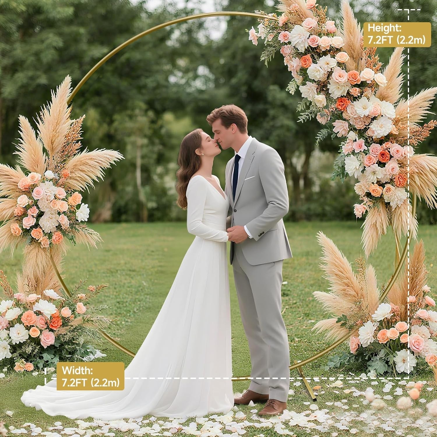 7.2Ft round Backdrop Stand Circle Balloon Arch Frame Kit Wedding Flower Ring gallery
