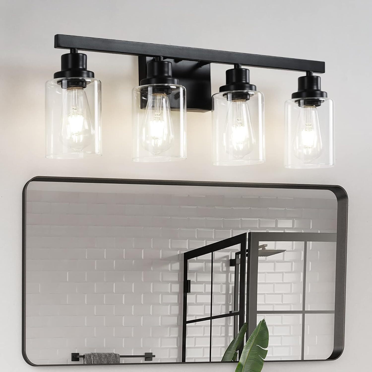 4 Lights Black LED Modern Vanity Light For Bathroom Mirror Wall Lamp Fixture UL gallery