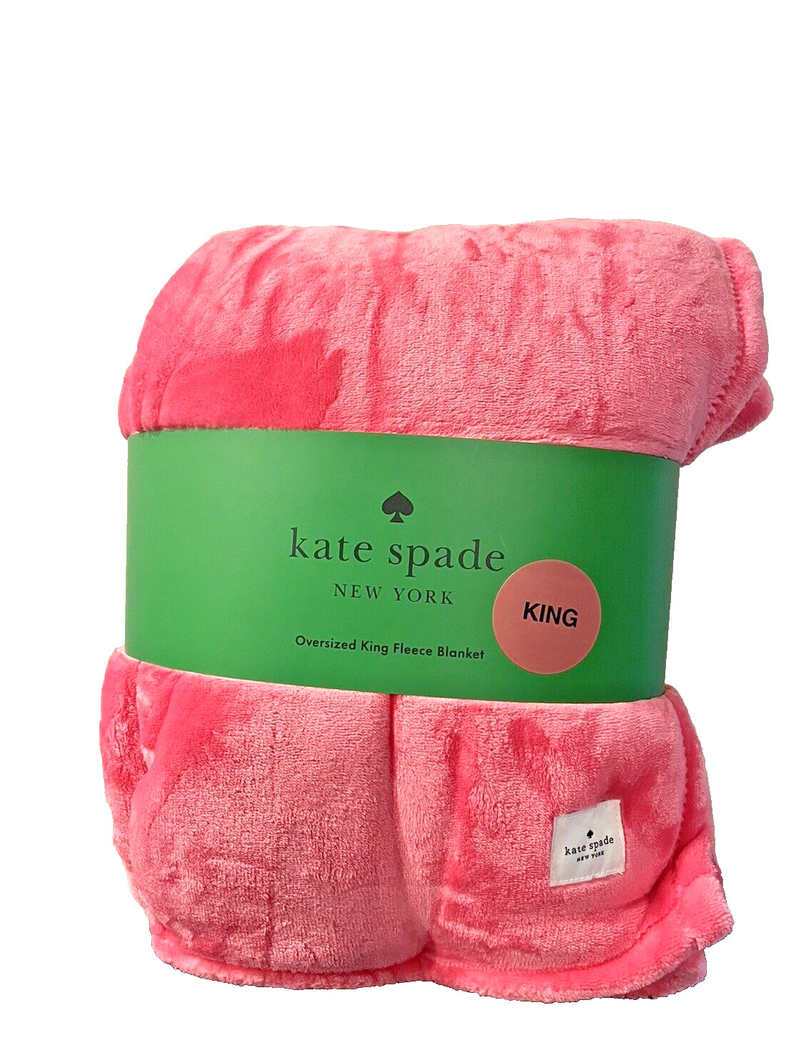 KATE SPADE Hot Pink OVERSIZED KING Fleece Blanket Soft Plush Throw 112" x 92 NEW gallery