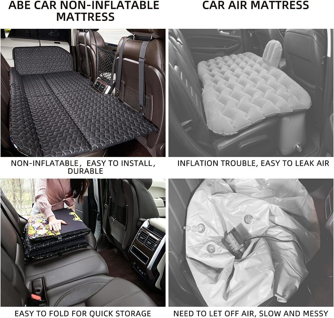 Non Inflatable Car Mattress Folding SUV Portable Camping Sleeping Backseat Bed gallery