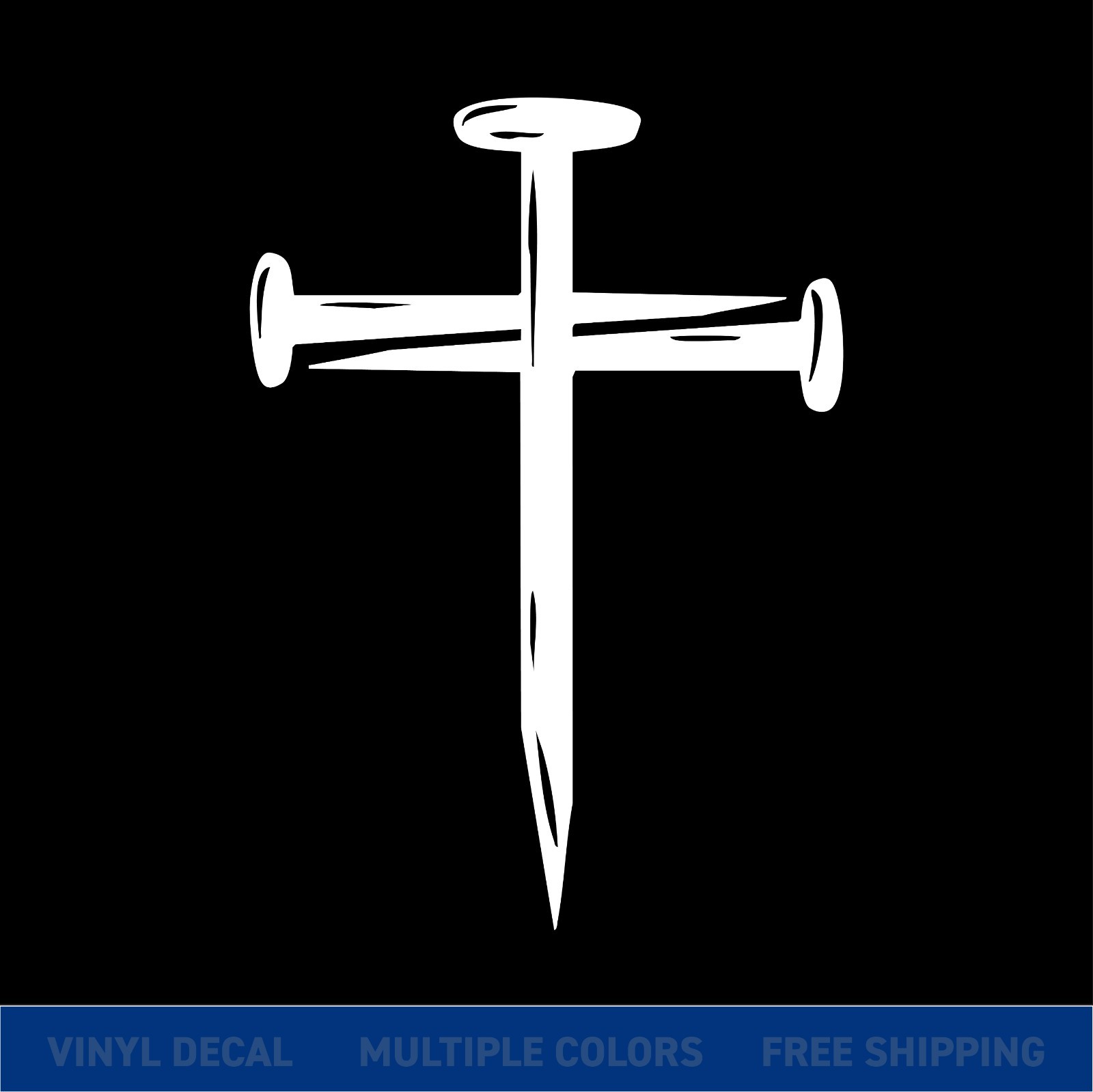 † Christian Cross Nails – Faith Symbol Car Vinyl Decal Sticker | Weatherproof gallery