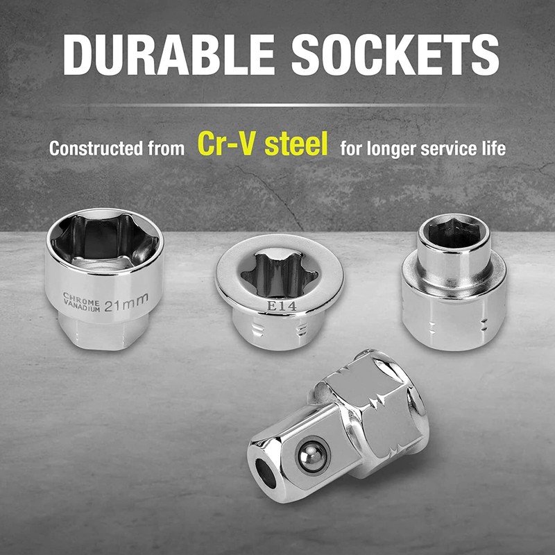 DURATECH 27PCS Extra Long Flex Head Ratcheting Wrench Set Double Box End 8-22mm gallery