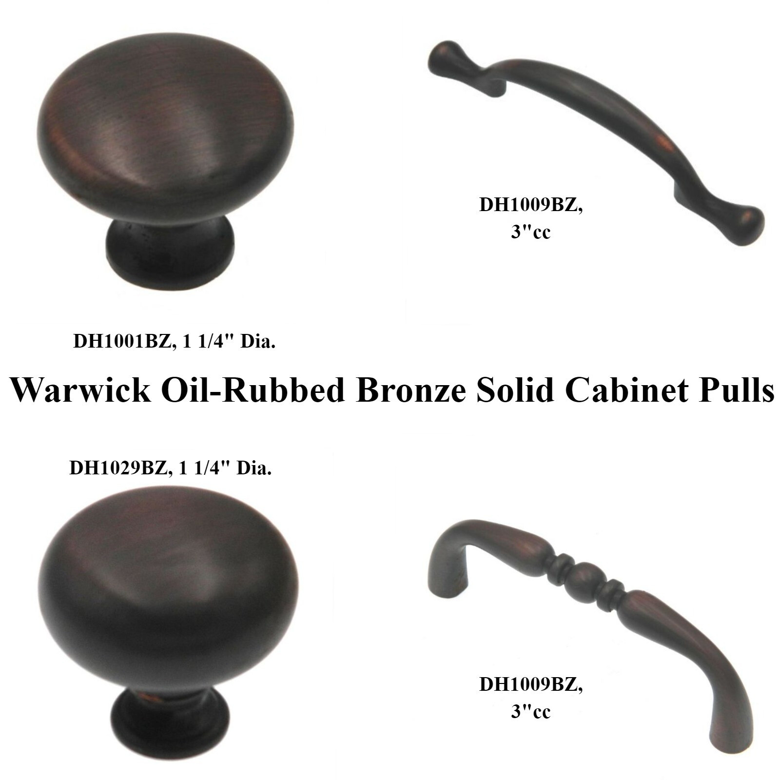 Warwick Traditional Matching Oil-Rubbed Bronze Cabinet Knobs and Handle Pulls gallery