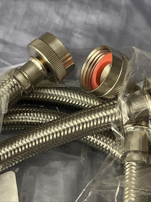 Everbilt 4 ft. Polymer Coated Stainless Steel Washing Machine Connector (2-Pack) gallery