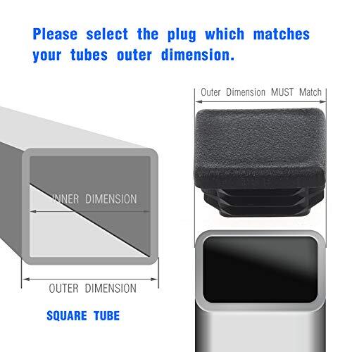 Square Plastic Plug, End Caps for Tubing Pipe OD 2" x 2" (not ID), Steel 2 Inch gallery