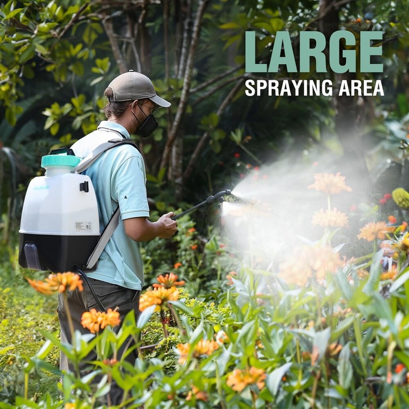Battery Powered Backpack Sprayers With 4 Nozzle 4 Gal Tank Adjustable 0-70 PSI gallery