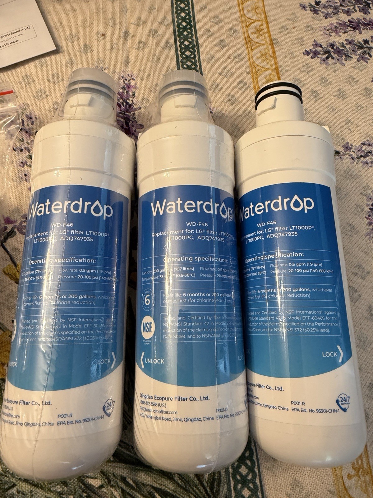 NEW 3 pack Waterdrop Replacement Filter For LG (Model: WD-F46) gallery